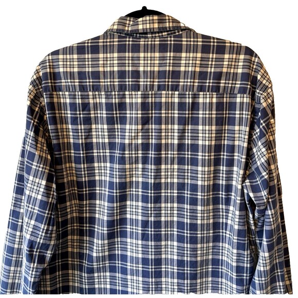 MASSIMO DUTTI Shirt Men's SIZE XL Blue Plaid Tessuto Italiano Cotton - Picture 6 of 9